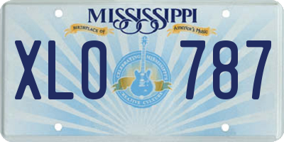 MS license plate XLO787