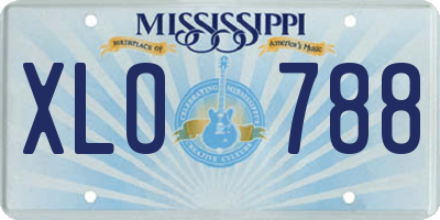 MS license plate XLO788