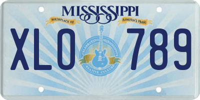 MS license plate XLO789
