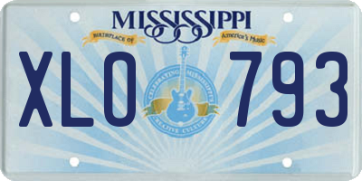 MS license plate XLO793