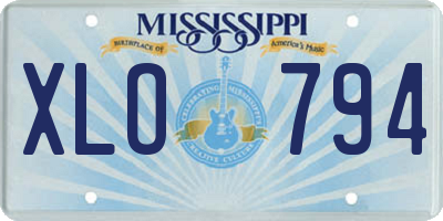 MS license plate XLO794