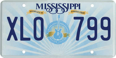 MS license plate XLO799