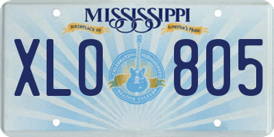 MS license plate XLO805