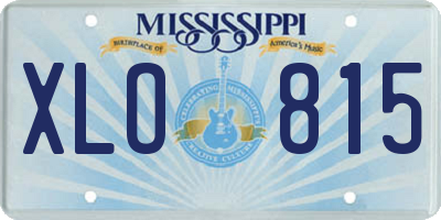 MS license plate XLO815