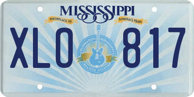 MS license plate XLO817