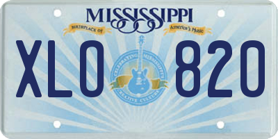 MS license plate XLO820