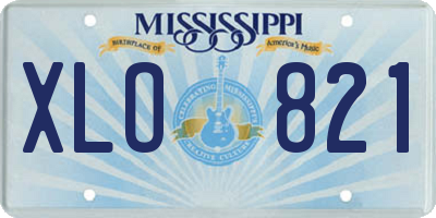 MS license plate XLO821