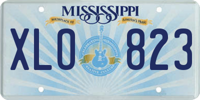 MS license plate XLO823