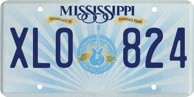 MS license plate XLO824