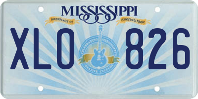 MS license plate XLO826
