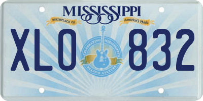 MS license plate XLO832