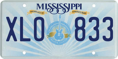 MS license plate XLO833