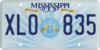 MS license plate XLO835