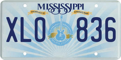 MS license plate XLO836