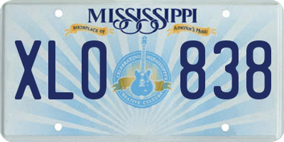 MS license plate XLO838