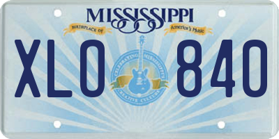 MS license plate XLO840