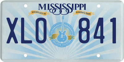 MS license plate XLO841