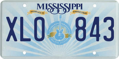 MS license plate XLO843