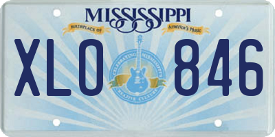 MS license plate XLO846