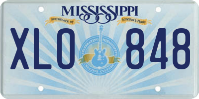 MS license plate XLO848