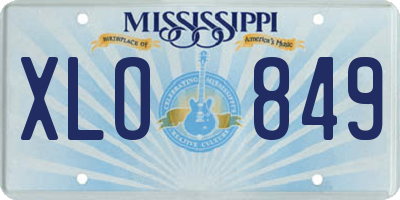 MS license plate XLO849