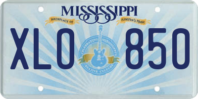 MS license plate XLO850