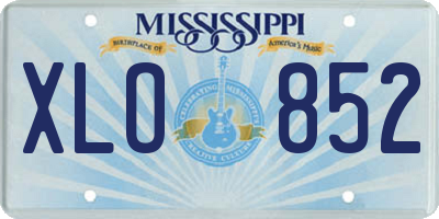 MS license plate XLO852