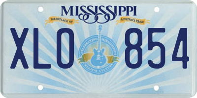 MS license plate XLO854