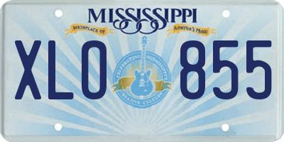 MS license plate XLO855