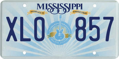 MS license plate XLO857