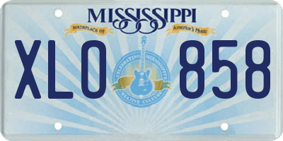 MS license plate XLO858
