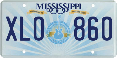 MS license plate XLO860