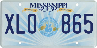 MS license plate XLO865