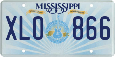 MS license plate XLO866