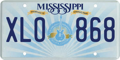 MS license plate XLO868