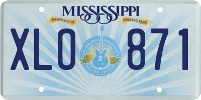 MS license plate XLO871
