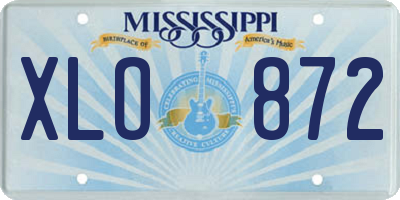 MS license plate XLO872