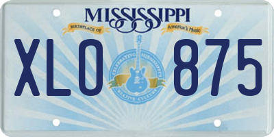 MS license plate XLO875