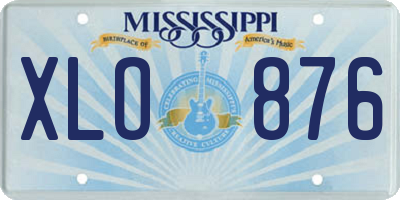 MS license plate XLO876