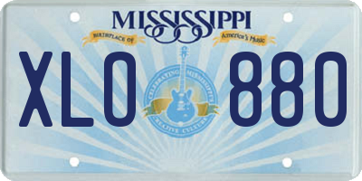 MS license plate XLO880