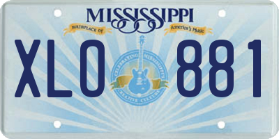 MS license plate XLO881