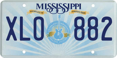 MS license plate XLO882