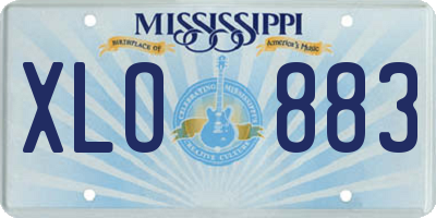 MS license plate XLO883