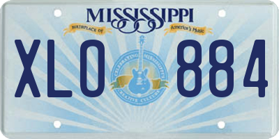 MS license plate XLO884