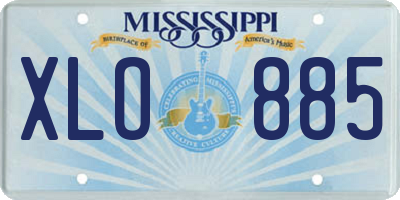 MS license plate XLO885