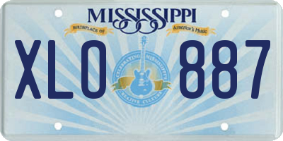 MS license plate XLO887