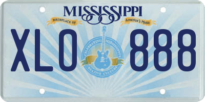 MS license plate XLO888