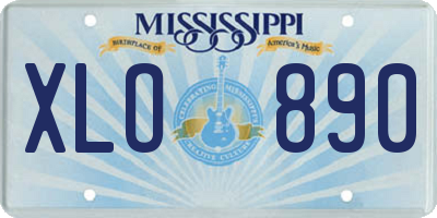 MS license plate XLO890