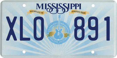 MS license plate XLO891