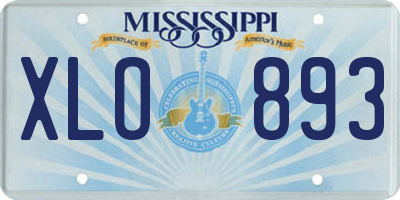 MS license plate XLO893